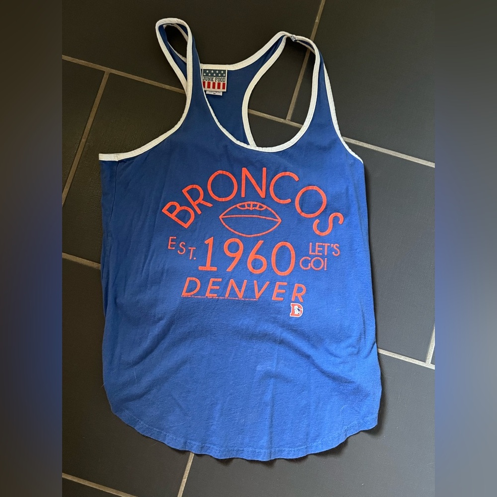 Junk food Blue Denver Broncos Tank Top